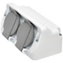 Розетка двойная с заземлением угловая наружная PC IP44 белая [4481020] PRE-2 ETI