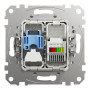 Розетка RJ45+RJ11 6UTP белый 73х73х37mm ABS-UV [SDD111468] Sedna Design & Elements Schneider Electric
