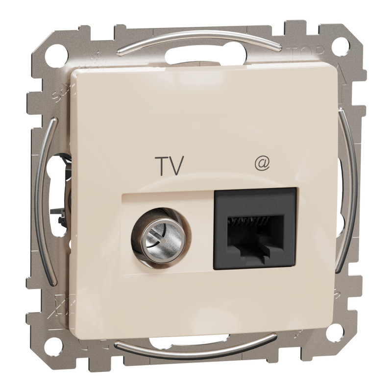 Розетка RJ45 кат.6 UTP -TV бежевая [SDD112469T] ABS-UV Sedna Design&Element Шнейдер Электрик