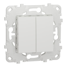 Выключатель 2-клавишный Белый 74.5х74.5х34.25mm PC [NU521118] Unica New Schneider Electric
