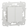 Выключатель 2-клавишный Белый 74.5х74.5х34.25mm PC [NU521118] Unica New Schneider Electric