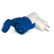 Переходник (силовая розетка) 2P+PE 16А 250В ⇒ 3P 16А 230В IP44 [DIS610379] Quadro ДКС