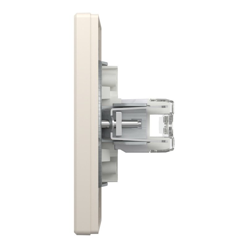 Розетка компьютерная с рамкой RJ45 UTP кат.6 Asfora слоновая кость ABS [EPH4800123] Шнейдер Электрик