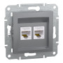 Розетка комп'ютерна RJ45 UTP кат.5Е Asfora сталь ABS [EPH4400162] Шнейдер Електрік