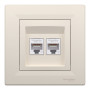 Розетка компьютерная с рамкой RJ45 UTP кат.6 Asfora слоновая кость ABS [EPH4800123] Шнейдер Электрик
