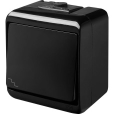 Выключатель 1-клавишный проходной наружный IP54 черный [4668082] VHE-3-BL ETI