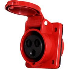 Силовая розетка 3P+PE 16А 380В встраиваемая IP44 красная [p012012] E.NEXT e.socket.pro.4.16.wall