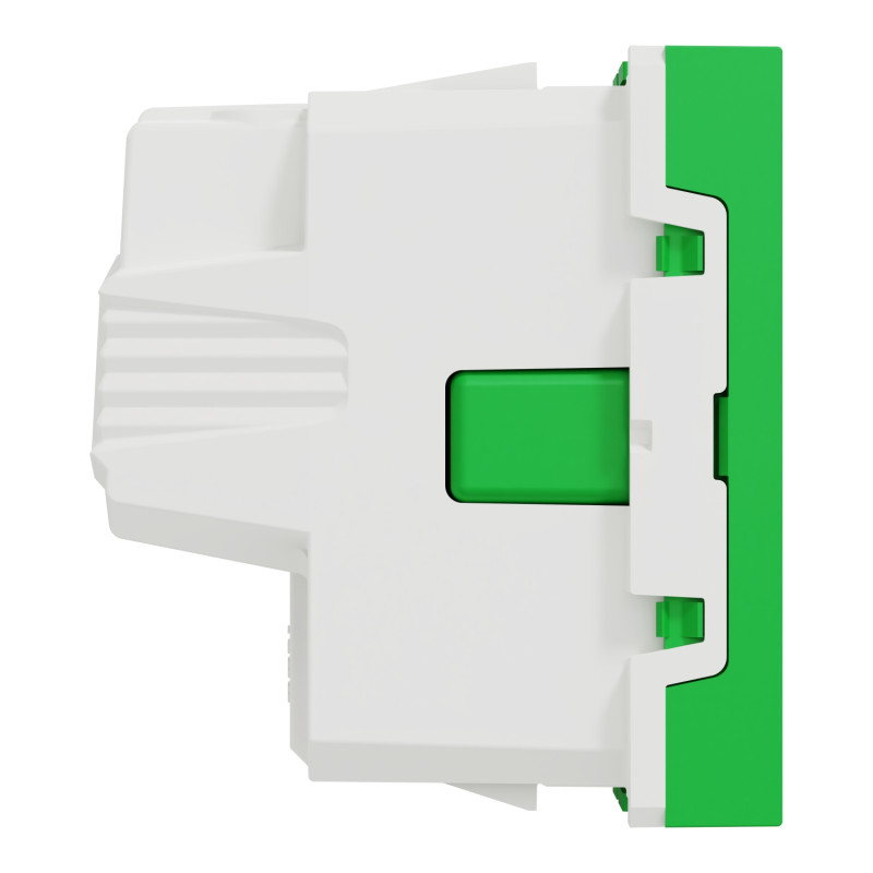 Розетка с з/к и шторками 16А Зеленый 45х45х40mm PC [NU303706] Unica New Schneider Electric