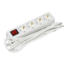 Удлинитель с выключателем 3м 4 гнезда 2Р+PЕ IP20 [WYP10-16-04-03-GS-N-U] STANDART UEC