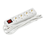 Подовжувач з вимикачем 3м 4 гнізда 2Р+PЕ IP20 [WYP10-16-04-03-GS-N-U] STANDART UEC