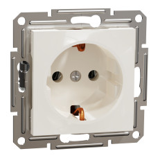 Розетка с заземлением ASFORA 71x71x42mm кремовая [EPH2970123] Schneider Electric