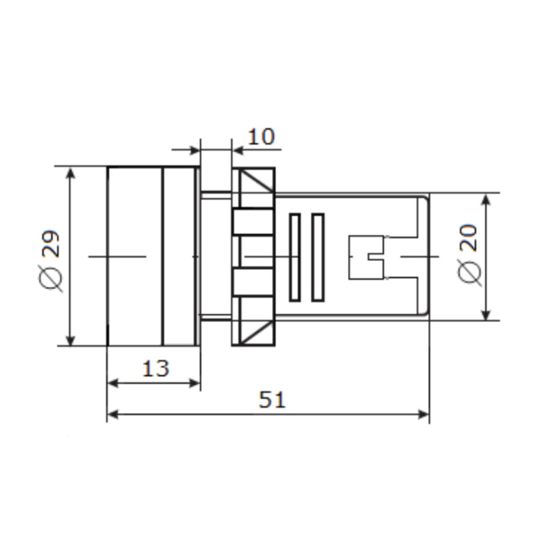 Вольтметр цифровий 5-30V DC зелений [A0190010014] AD22-22DVM АСКО