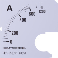 Шкала для амперметра e.meter72.a600.scale 600A АС 72х72мм [s066007] E.NEXT