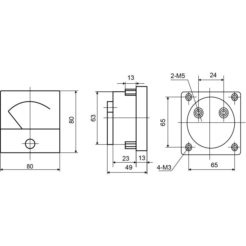 Вольтметр 300V AC 80x80мм [A0190010057] А-80 АСКО