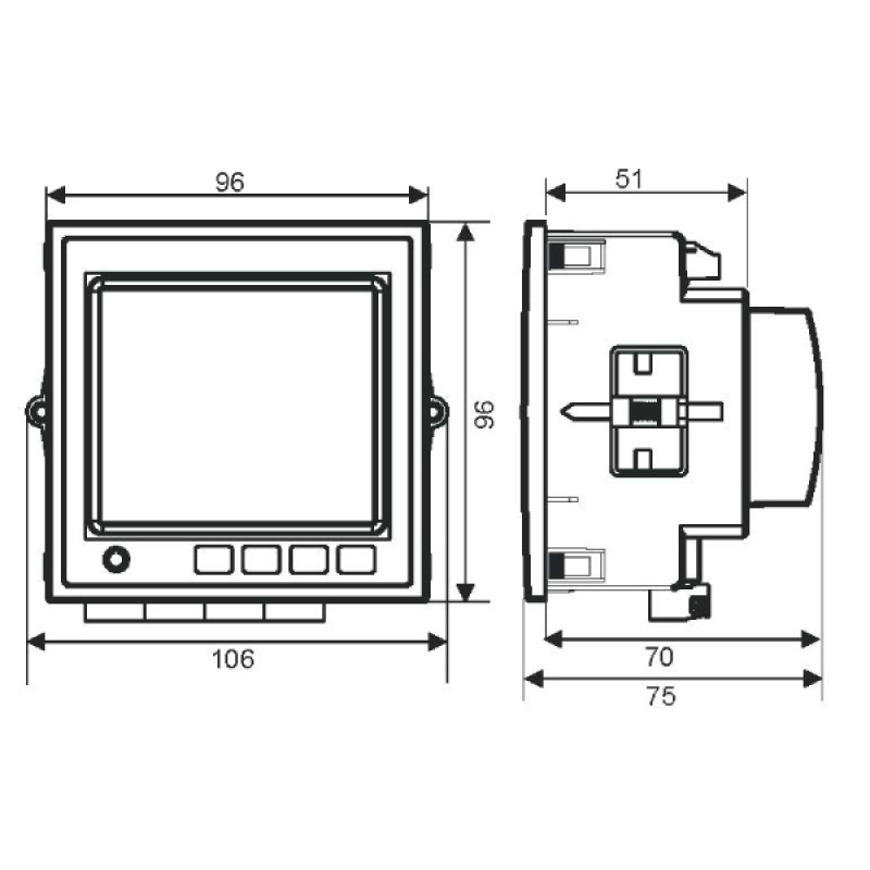 Трифазний аналізатор мережі 100-550V AC/DC 96x96мм Ethernet [4656952] END25-ETH ETI