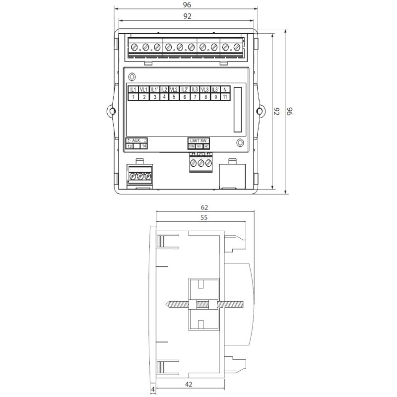 Цифровий мультиметр 40-300V AC/DC 96x96мм [4805419] EDM ETI