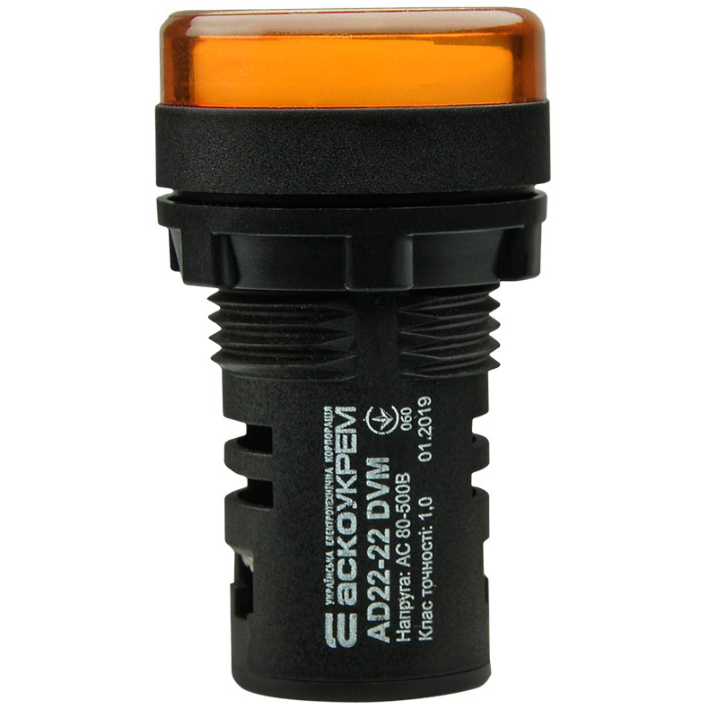 Вольтметр цифровий 80-500V AC жовтий [A0190010012] AD22-22DVM АСКО