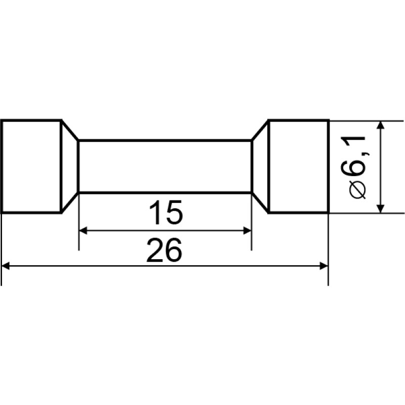 Гільза ізольована 1.5-2.5 кв.мм. довжина: 26мм (1 шт.) [A0060080038] ВV 2 АСКО