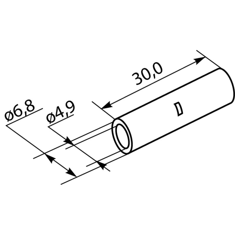 Гільза луджена 10 кв.мм. довжина: 30мм (1 шт.) [A0060080005] GT-10 АСКО
