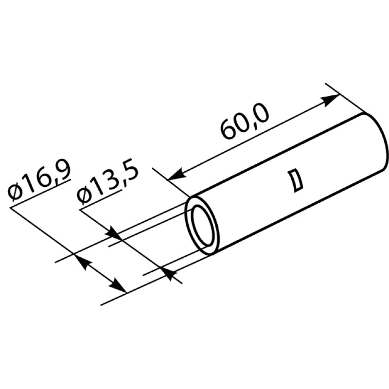 Гильза луженая 95кв.мм. длина: 60мм (1 шт.) [A0060080011] GT-95 АСКО