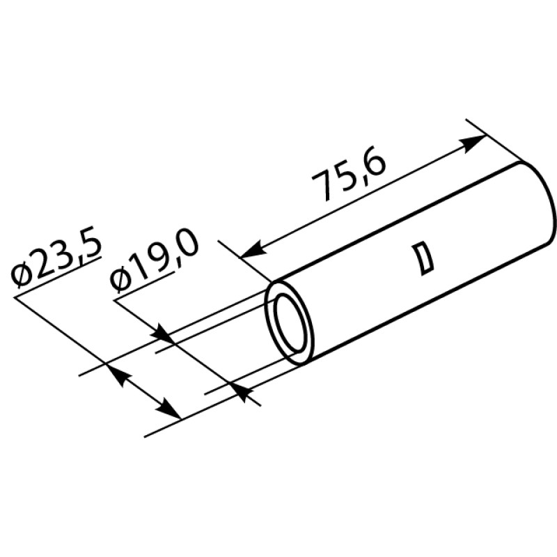 Гильза луженая 185кв.мм. длина: 75,6мм (1 шт.) [A0060080014] GT-185 АСКО