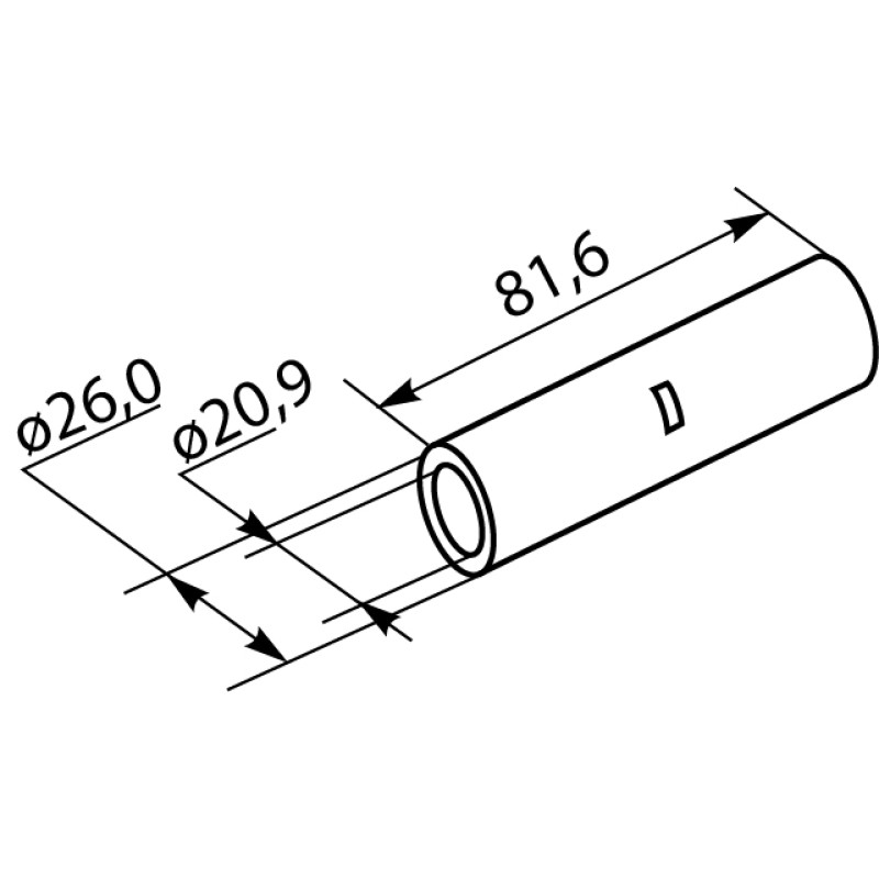 Гільза луджена 240 кв.мм. довжина: 81,6мм (1 шт.) [A0060080015] GT-240 АСКО