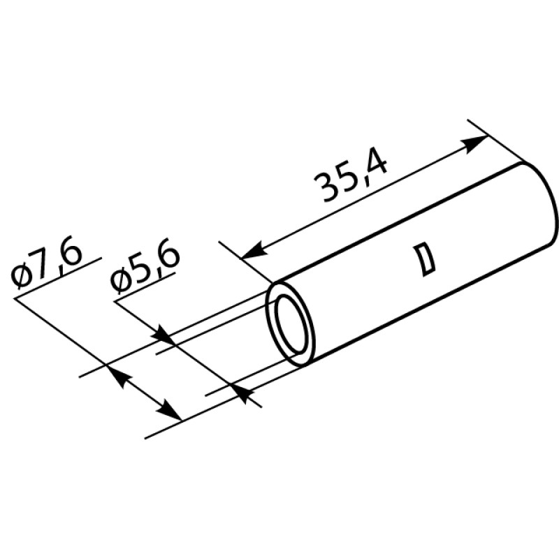 Гильза луженая 16кв.мм. длина: 35,4мм (1 шт.) [A0060080032] GT-16 АСКО
