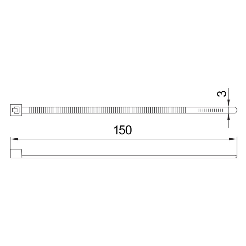 150х3мм Кабельна стяжка (хомут) нейлон білий (100 шт.) [s015005] e.ct.stand.150.3.white E.NEXT