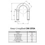 U-Хомут болт-скоба М16х120 сталь для труб Ø108-114,3мм (4"/DN100 ) цинк [937000000937U12001] DIN3570A Metalvis
