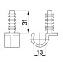 Дюбель с крюком Ø14мм одинарный для трубы [s13035005] e.pipe.uni.clip.stand.14 E.NEXT