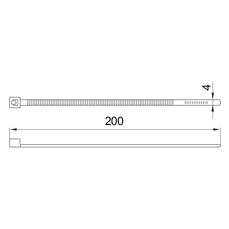 200х4мм Кабельная стяжка (хомут) нейлон белый (100 шт.) [s015006] e.ct.stand.200.4 E.NEXT