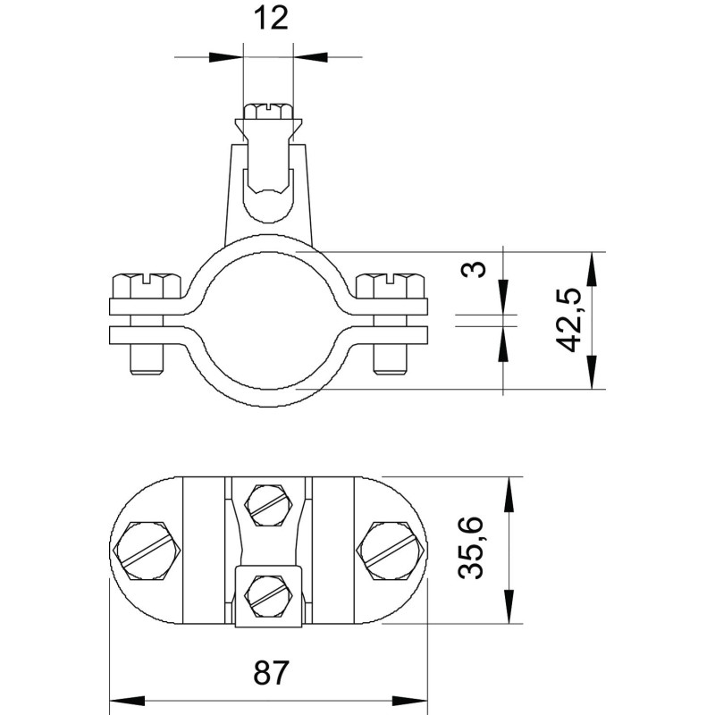 Ø40мм (1 1/4") хомут заземления оцинкованная сталь для труб [5052130] FT (40-60мкм) OBO bettermann