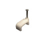 Скоба кріпильна 6мм пласка з цвяхом пластик білий (100шт) [s013003] E.NEXT