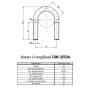 U-Хомут болт-скоба М10х46 сталь для труб Ø38-42,4мм (1 1/4"/DN32 ) цинк [937000000937U04601] DIN3570A Metalvis