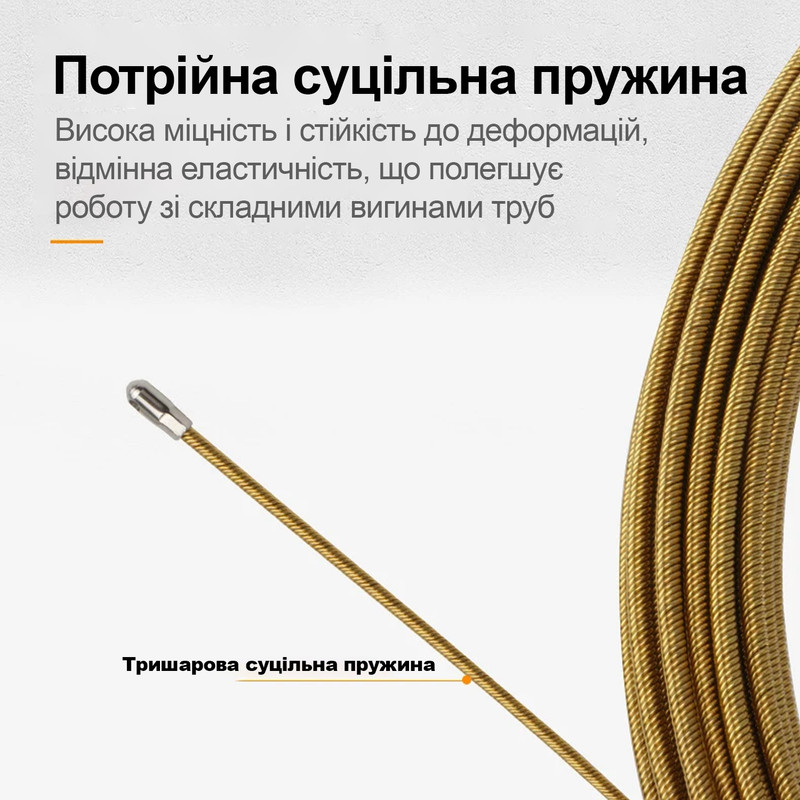 Металева (спіральна) протяжка d=4мм, L=10м для кабелю [MET.WIRE4-10] TACTIX