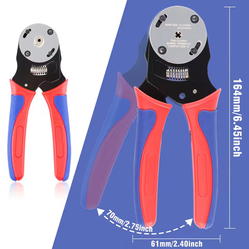 Обжимной инструмент (кримпер) 0,75-2мм.кв 14-18AWG отверстие ø3,5мм для контактов Deutsch DT, Closed Barrel [YEJ-16] TACTIX