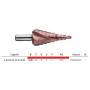 Свердло ступінчасте Ø4-20мм по металу сталь HSS [SD7280501BD0420000] HSS TIN DIAGER