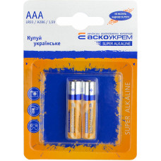 Батарейка ААА щелочная 1.5V blister 2шт [Аско.LR03.BL2] АСКО-УКРЕМ