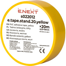 19x0,13мм 20м Изоляционная лента ПВХ желтая [s022012] E.NEXT e.tape.stand.20.yellow