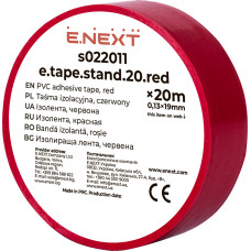 19x0,13мм 20м Изоляционная лента ПВХ красная [s022011] E.NEXT e.tape.stand.20.red