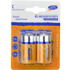 Батарейка С щелочная 1.5V blister 2шт [Аско.LR14.BL2] АСКО-УКРЕМ