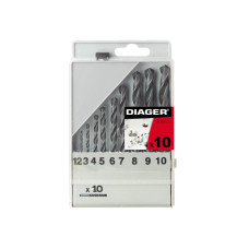 Набор сверл 10шт. Ø1-10мм по металлу сталь HSS [SD0ST0752C00000000] HSS STANDARD DIAGER