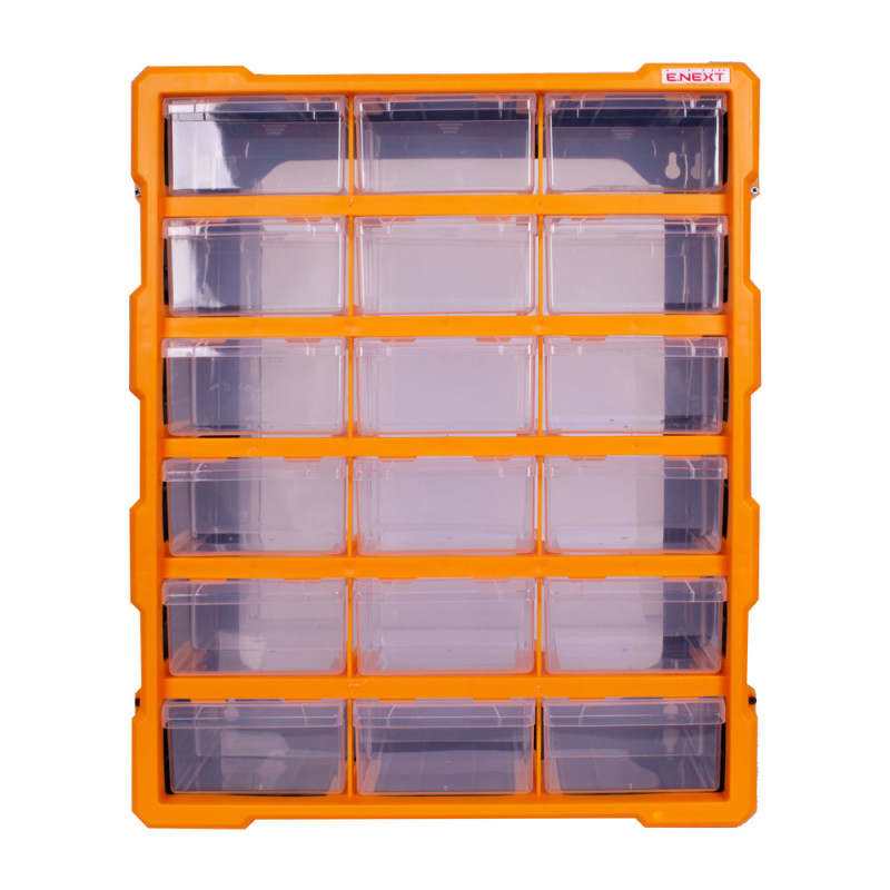 Органайзер 18 відділень 381х157х475мм пластиковий [t011024] e.toolbox.pro.24 E.NEXT
