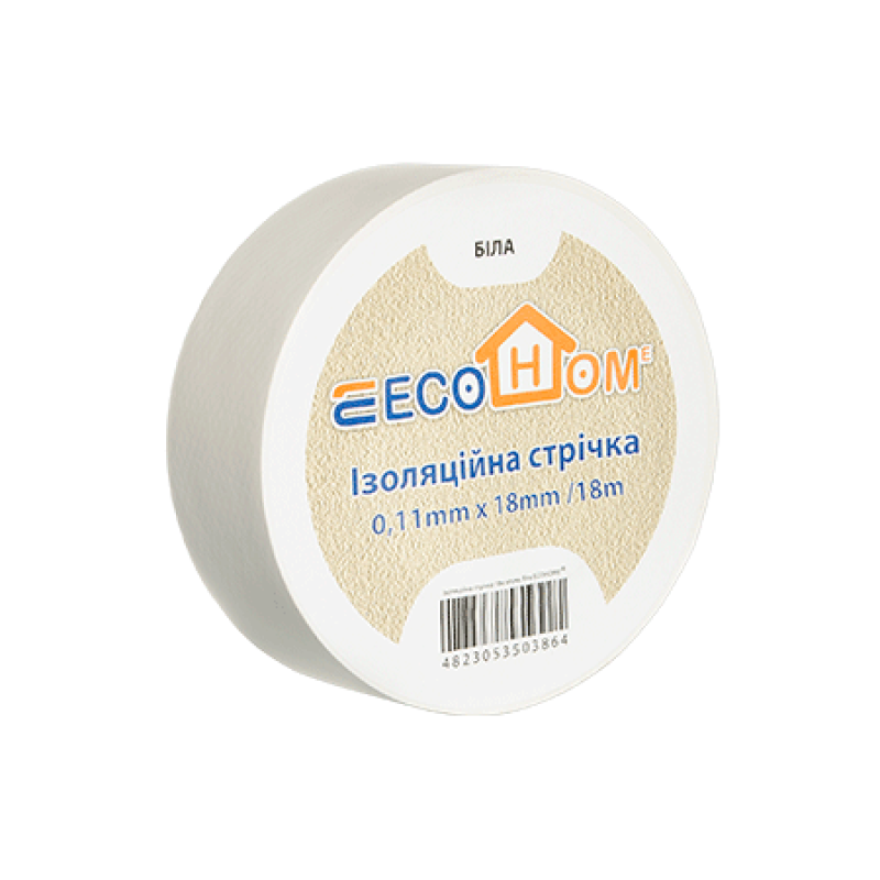 18x0,11мм 18м Изоляционная лента ПВХ белая [ECO0150020021] АСКО