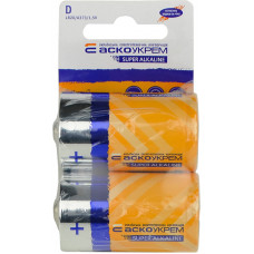 Батарейка D щелочная 1.5V shrink card 2шт [Аско.LR20.SC2] АСКО-УКРЕМ