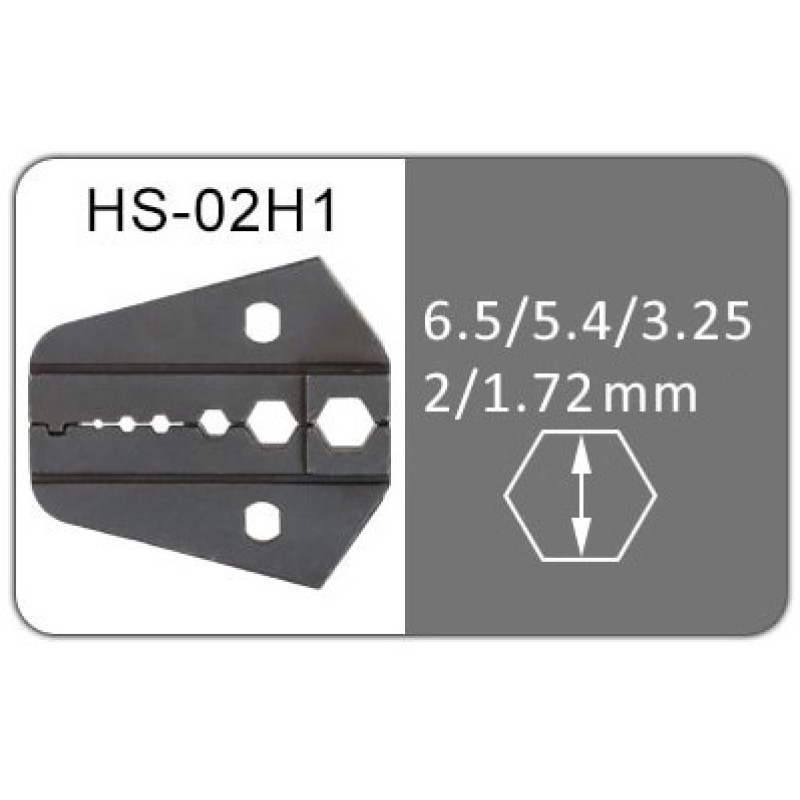 Матрица (AV)HS-02H1 6.5, 5.4, 3.25, 2, 1.72 мм.кв для кримпера серии HS [AHS-02H1] TACTIX