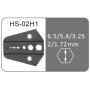 Матрица (AV)HS-02H1 6.5, 5.4, 3.25, 2, 1.72 мм.кв для кримпера серии HS [AHS-02H1] TACTIX