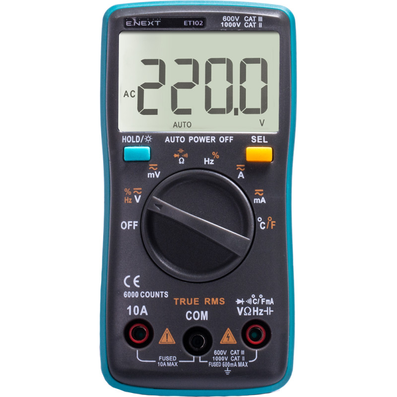 Мультиметр цифровой 130x65x32мм [p074002] e.tool.multitest.pro.ET102 E.NEXT