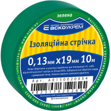 19x0,13мм 10м Изоляционная лента ПВХ зеленая [A0150020034] АСКО