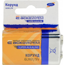 Батарейка Корунд щелочная 9V shrink card 1шт [Аско.6LR61.SC1] АСКО-УКРЕМ